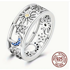 πβ¨ Moon Sun Stars 925S Ring β Celestial Magic! Most Popularβ¨π