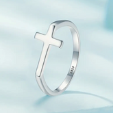 🙏Always Blessed Faith Cross Ring Band – 925 Sterling Silver🙏