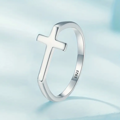 🙏Always Blessed Faith Cross Ring Band – 925 Sterling Silver🙏