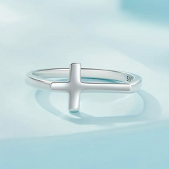 🙏Always Blessed Faith Cross Ring Band – 925 Sterling Silver🙏