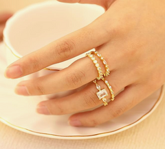 β¨ Stackable Silver Rings β Minimalist & Dainty π Radient Cut β¨