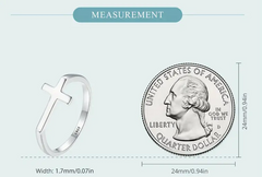 🙏Always Blessed Faith Cross Ring Band – 925 Sterling Silver🙏