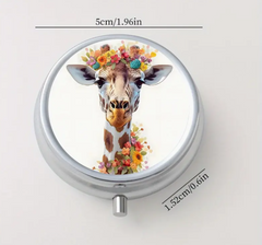 🦒 Metal Giraffe Pill Box – Compact Medicine & Storage Case 💊✨