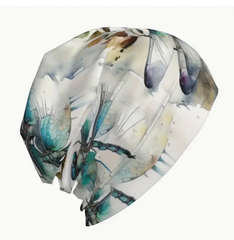 1pc Women Dragonfly Inspirational Chemo Hat Soft Thin Cap Ski Hat