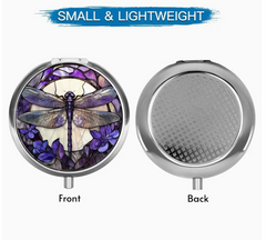 ✨ Metal Dragonfly Pill Box – 3-Compartment Organizer ✨