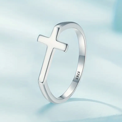 🙏Always Blessed Faith Cross Ring Band  – 925 Sterling Silver🙏