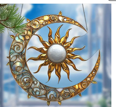 ✨ Celestial Sun & Moon Suncatcher - Acrylic Window Decor - Indoor/Outdoor ✨