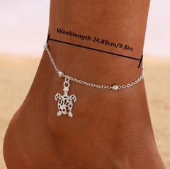 🐢✨ Sea Turtle Silver Anklet – Beachy Filigree Foot Jewelry 🌊🏖️