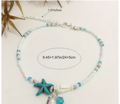 🌊✨ Beachy Bohemian Vintage-Style Starfish Anklet ✨🌊