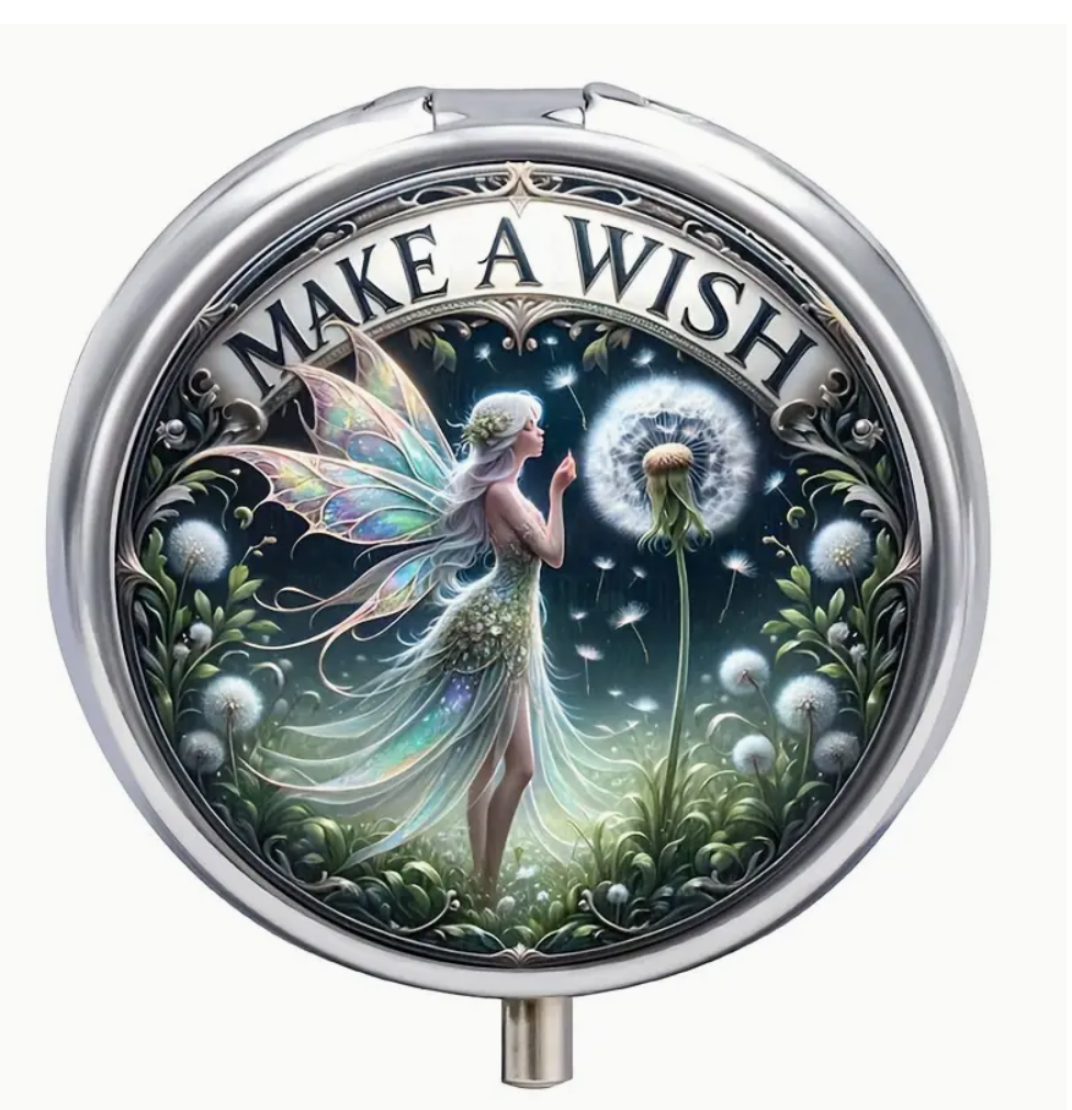 🌟 Make a Wish Fairy Dandelion Puff Travel Stash Pill Box 🌟