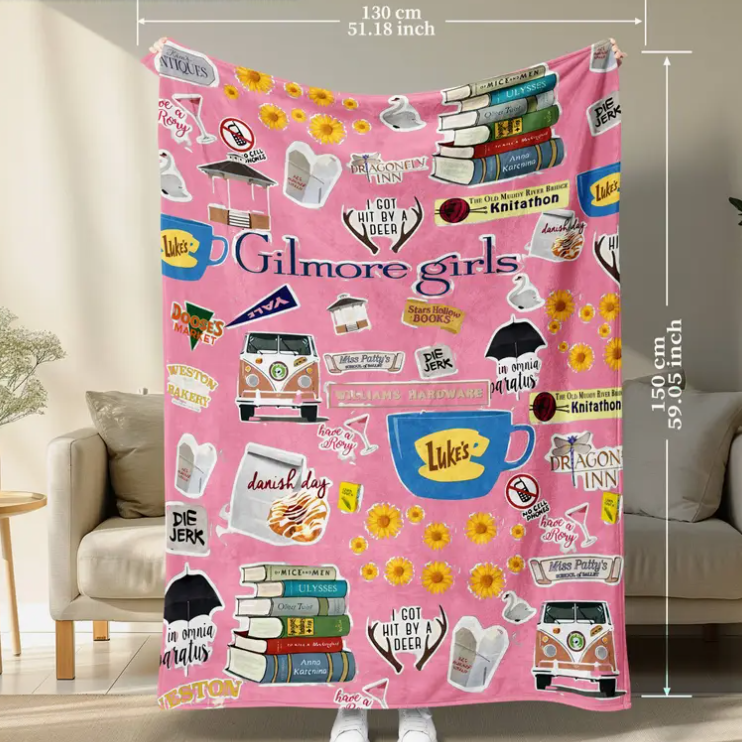 PINK Luke’s Diner Fleece Blanket ☕ | Cozy Gilmore Girls Gift