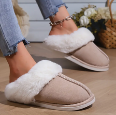 🥿 Winter Warm Home Fur Slippers – Stay cozy and stylish! Lambs wool feel❄️✨KHAKI