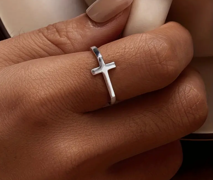 🙏Always Blessed Faith Cross Ring Band  – 925 Sterling Silver🙏