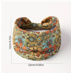 Boho Trendy Floral Print Wide Brimmed Headband Women - Soft Comfy YOGA