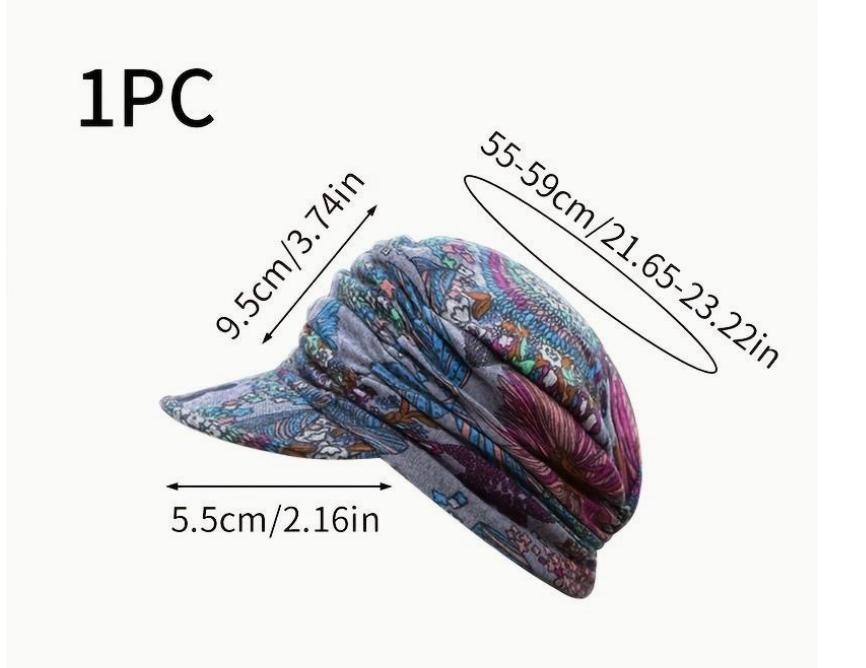 Trendy Vintage Black Flower Printed Women's Cap Hat Newsboy