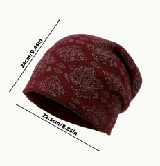 Women Purple Floral Lightweight Beanie Chemo Hat Soft Thin Cap Ski Hat